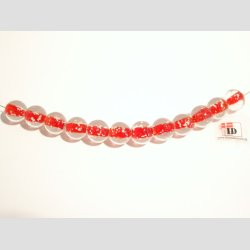 Hndlavet Glas Perle - Rund - Selvlysende - Rd - 1cm