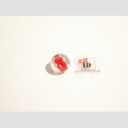 Hndlavet Glas Perle - Rund - Selvlysende - Rd - 1cm