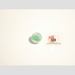 Hndlavet Glas Perle - Rund - Selvlysende - Jade - 1cm