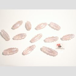 Glas Perler - Hndlavet Aflang Med Prikker - Lyserd - 2,5cm