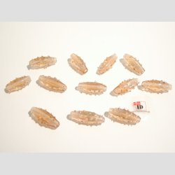 Glas Perler - Hndlavet Aflange Med Prikker - Mrkebrune - 2,5cm