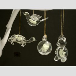 Glaspynt - H�ndlavet H�ngende Glas Pynt - Selvlysende