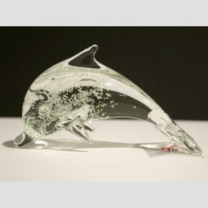 Delfin - Stende Selvlysende Glas Delfin - 10cm
