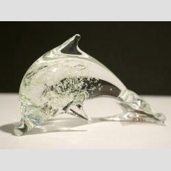 Delfin - Stende Selvlysende Glas Delfin - 10cm