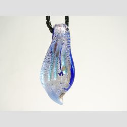 Glas Smykke Vedhng - Bl/Slv - Blad/Kors/Hjerte - 4-5cm