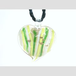 Glas Smykke Vedhng - Grn/Gul/Guld - Blad/Hjerte/Aflang/Kors - 4-5cm