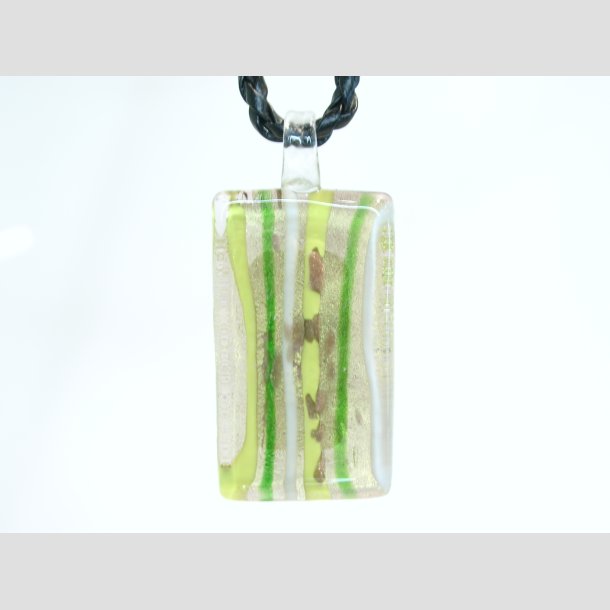 Glas Smykke Vedhng - Grn/Gul/Guld - Blad/Hjerte/Aflang/Kors - 4-5cm ID Deko3