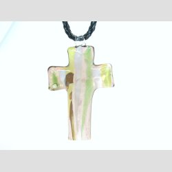 Glas Smykke Vedhng - Grn/Gul/Guld - Blad/Hjerte/Aflang/Kors - 4-5cm