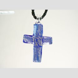 Glas Smykke Vedhng - Bl/Slv - Blad/Kors/Hjerte - 4-5cm