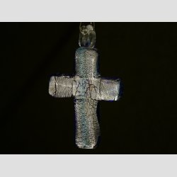 Glas Smykke Vedhng - Bl/Slv - Blad/Kors/Hjerte - 4-5cm