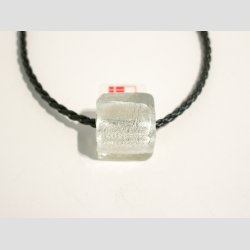 Glas Perle Smykke - Firkant Med Slv - 1,5x2cm - Hul 0,5cm