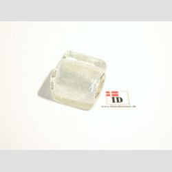 Glas Perle Smykke - Firkant Med Slv - 1,5x2cm - Hul 0,5cm