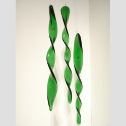 Glaspynt - Glas Uro - Grn Kraftig Snurre Rundt Uroer - 30cm