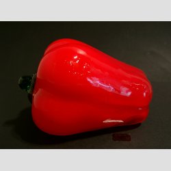 Glaskunst - Peber - Rd Glas Peber - 14cm Lngde - Dia 9cm