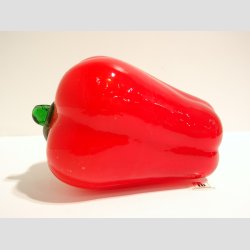 Glaskunst - Peber - Rd Glas Peber - 14cm Lngde - Dia 9cm