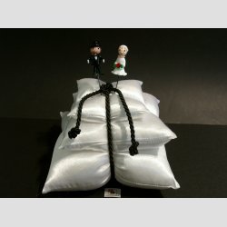 Nipsenlepude - Pagode - 3stk - Hvid - 15x15cm