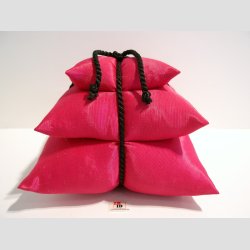 Husflid - Nipsenlepude - Pagode - 3stk - Rd - 15x15cm