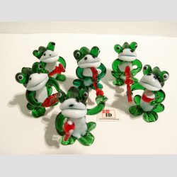 Musikband - Glas Spillemand Frer Med Rde Instrumenter - 4cm - 1 St Med 6 Asst.