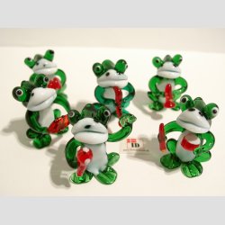 Musikband - Glas Spillemand Frer Med Rde Instrumenter - 4cm - 1 St Med 6 Asst.