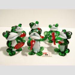 Musikband - Glas Spillemand Frer Med Rde Instrumenter - 4cm - 1 St Med 6 Asst.