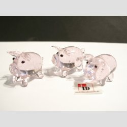 Gris - Klar/Lyserd - Mini - 3cm - 1 st med 3 stk