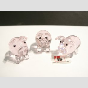 Gris - Klar/Lyserd - Mini - 3cm - 1 st med 3 stk