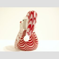 Glaskunst - Julemanden - Stribede - Rd/Hvid - 6,5cm