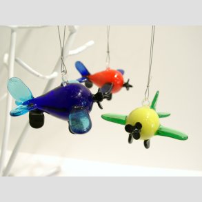 Glasfigur Flyver - Ophng - Med Stltrd - 7cm