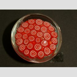 Brevpresser - I Glas Med Millefiori - Rd - Dia. 6cm