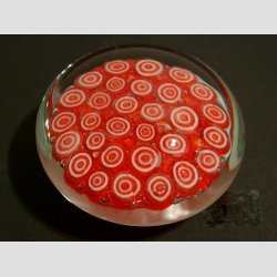 Brevpresser - I Glas Med Millefiori - Rd - Dia. 6cm