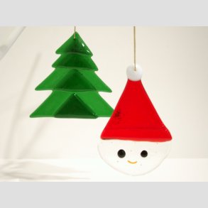 Juletrspynt - Glas Hngende Julepynt - Nisse & Juletr