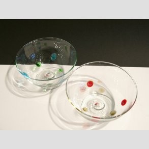 Glas Skle - Klar/Glas med Pletter - Med Fod - 7x12cm