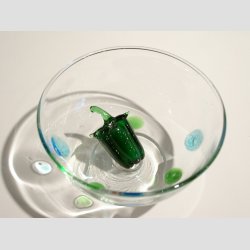 Glas Skle - Klar/Glas med Pletter - Med Fod - 7x12cm