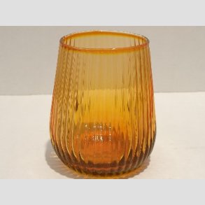 Blomster Vase / Drikke Glas - Rd/Brun - 6x10cm