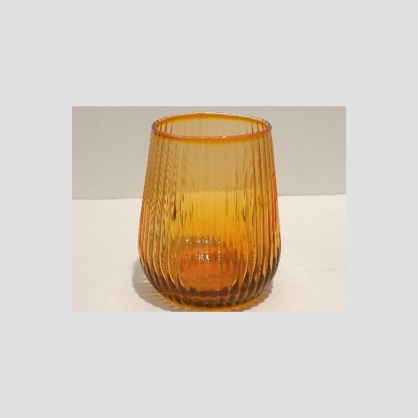 Blomster Vase / Drikke Glas - Rd/Brun - 6x10cm