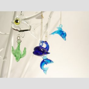 Glasfigur - Hngende Maritime Glas Figurer - 4-8cm