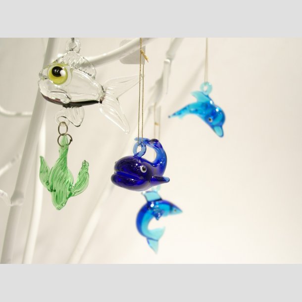 Glasfigur - H�ngende Maritime Glas Figurer - 4-8cm