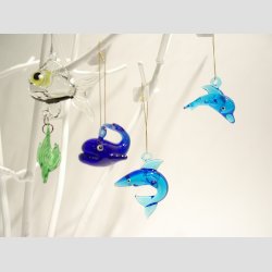 Glasfigur - H�ngende Maritime Glas Figurer - 4-8cm