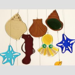 Glasfusing - Glas Uro - 1 St 10 Stykker Glas - Fisk &amp; Skaldyr - 30x55cm