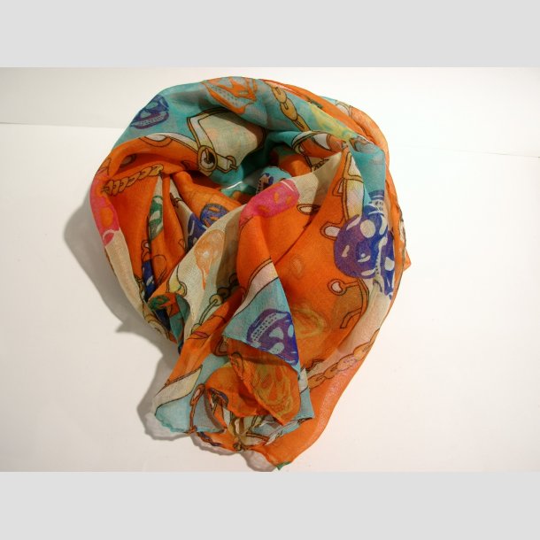 Trklde med Skulls - 180x110cm Orange