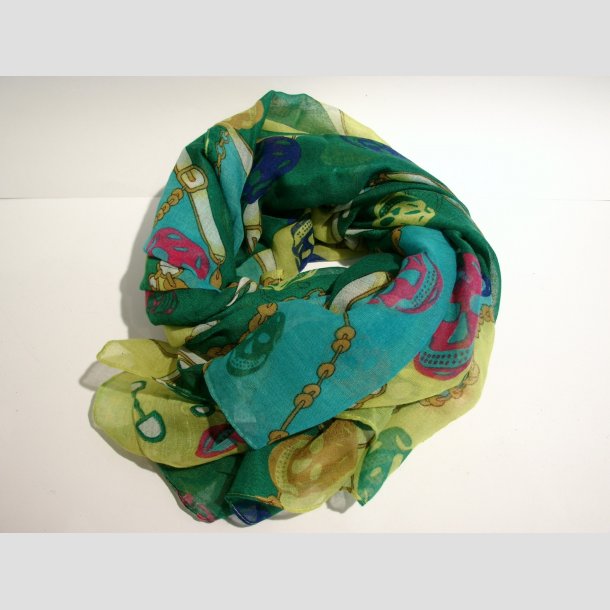 Trklde med Skulls - 180x110cm Gr&oslash;n