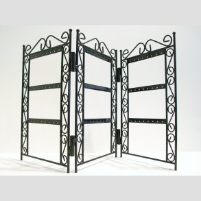 Smykke Stativ - Til reringe mv. - I Sort Lakeret Stl - 25x45cm