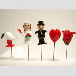 Nipsenle - Glas Nipsenle - Sommer Figur Med Hvid Silkepude - 1 Start/Gavepakke