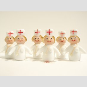 Glaskunst - Sygeplejerske - 5-6cm - 1 S�t med 6 stk