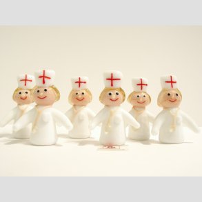 Glaskunst - Sygeplejerske - 4-5cm - 1 S�t med 6 stk