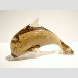 Stende Brun Glas Delfin - 10cm