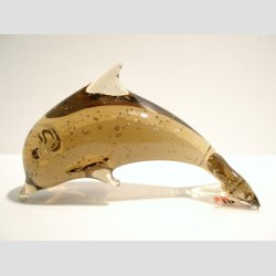 Stende Brun Glas Delfin - 10cm