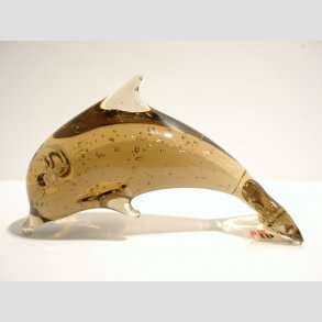 Stende Brun Glas Delfin - 10cm