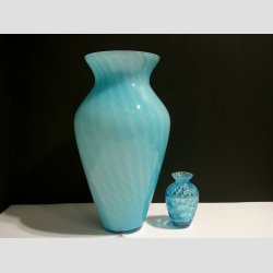 Glas Vase - Stor Lysebl Glas Vase - H30cm, B15cm