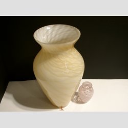 Glas Vase - Stor Lysebrun Glas Blomster Vase - H30cm, B15cm